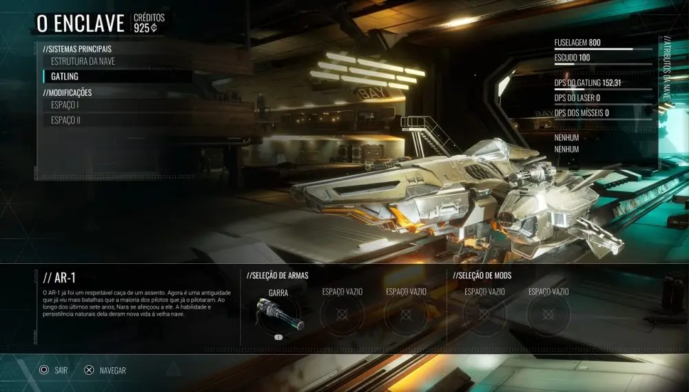 Chorus - Game poderia oferecer mais possibilidades de customização da nave.
