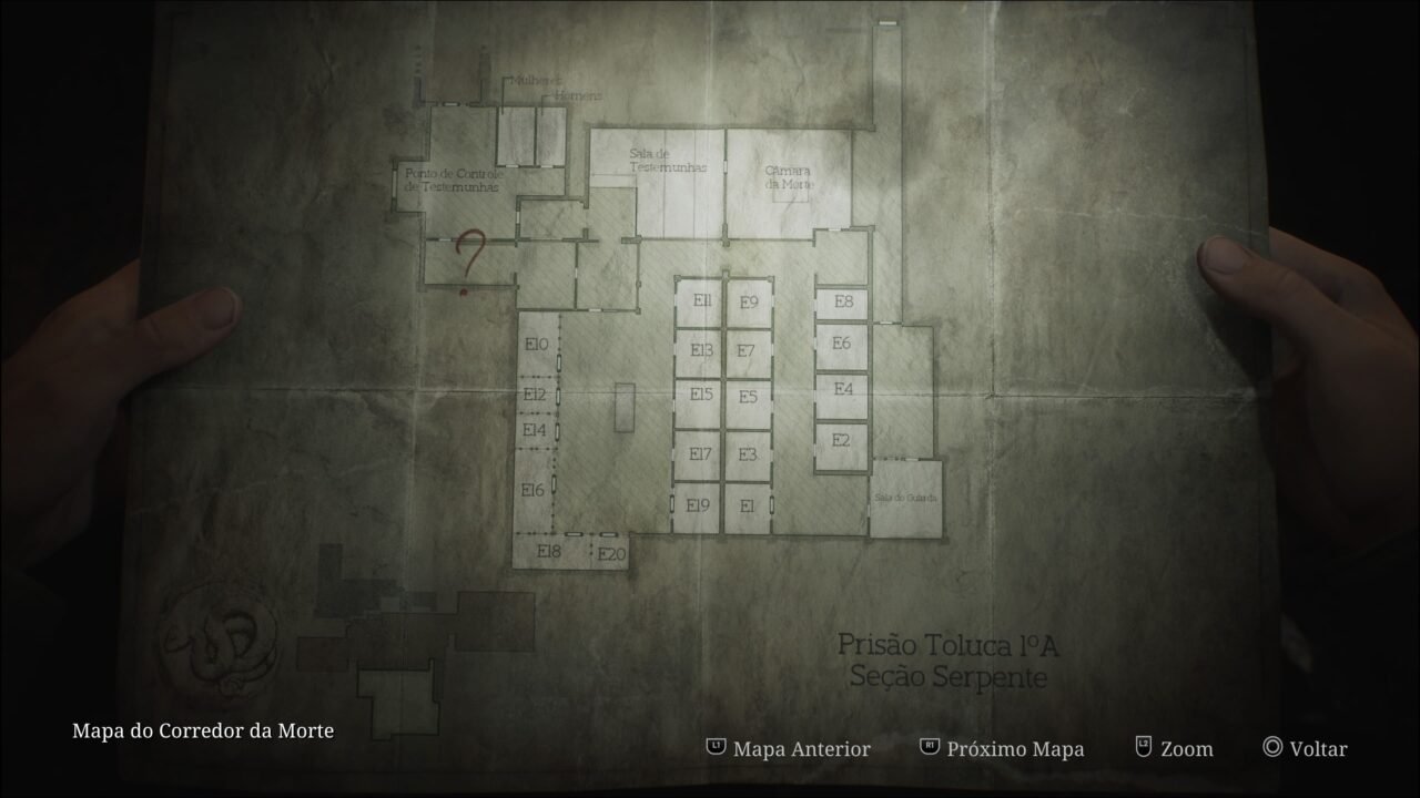 SILENT HILL 2 REMAKE - MAPA DA PRISÃO TOLUCA 1A SEÇÃO SERPENTE
