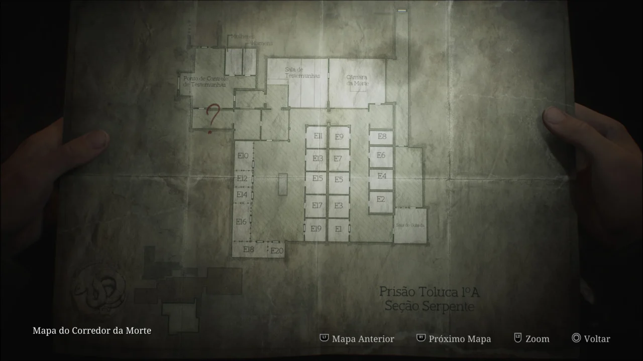 SILENT HILL 2 REMAKE - MAPA DA PRISÃO TOLUCA 1A SEÇÃO SERPENTE