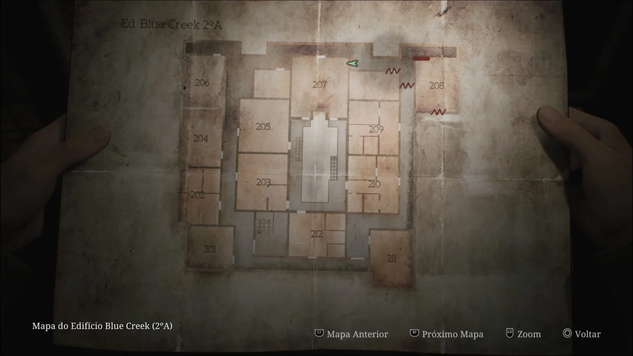 SILENT HILL 2 REMAKE - MAPA DO EDIFÍCIO BLUE CREEK 2A