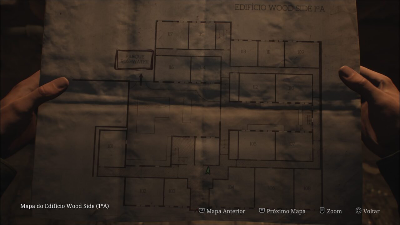 SILENT HILL 2 REMAKE - MAPA DO EDIFÍCIO WOOD SIDE 1A