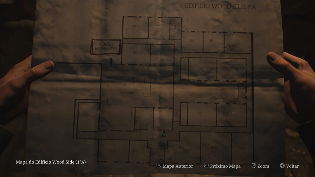 SILENT HILL 2 REMAKE - MAPA DO EDIFÍCIO WOOD SIDE 1A