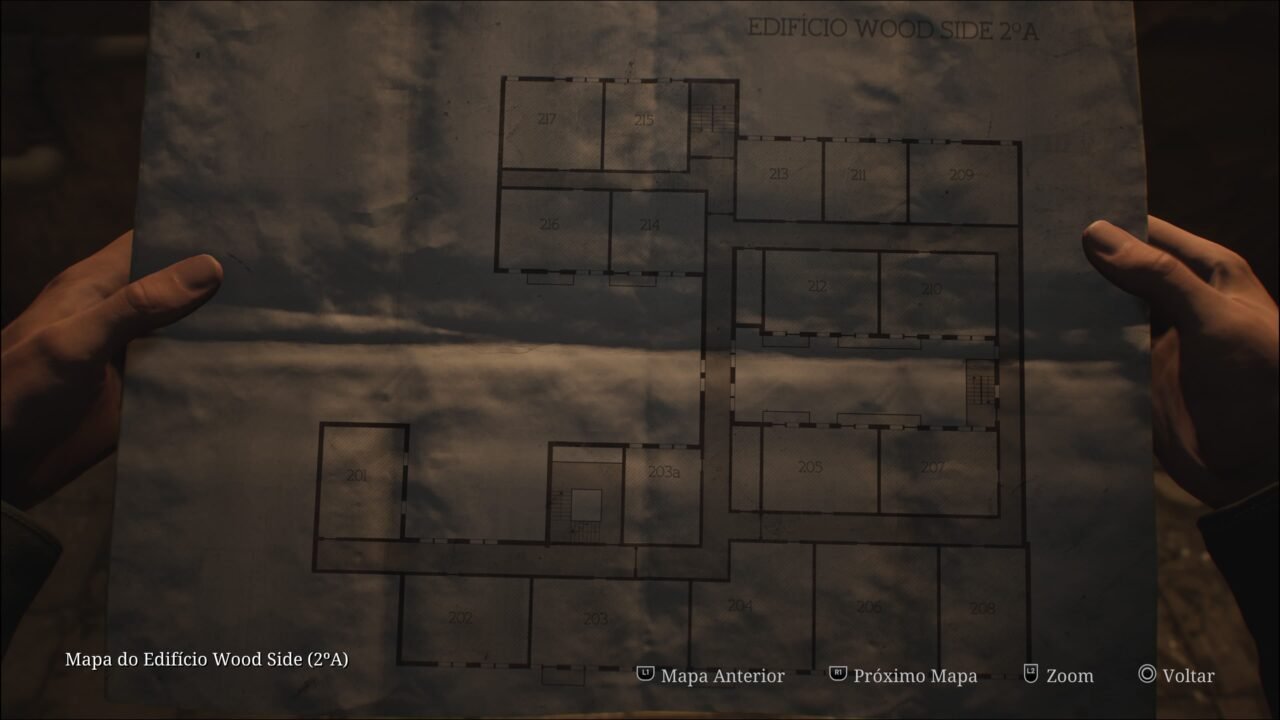 SILENT HILL 2 REMAKE - MAPA DO EDIFÍCIO WOOD SIDE 2A