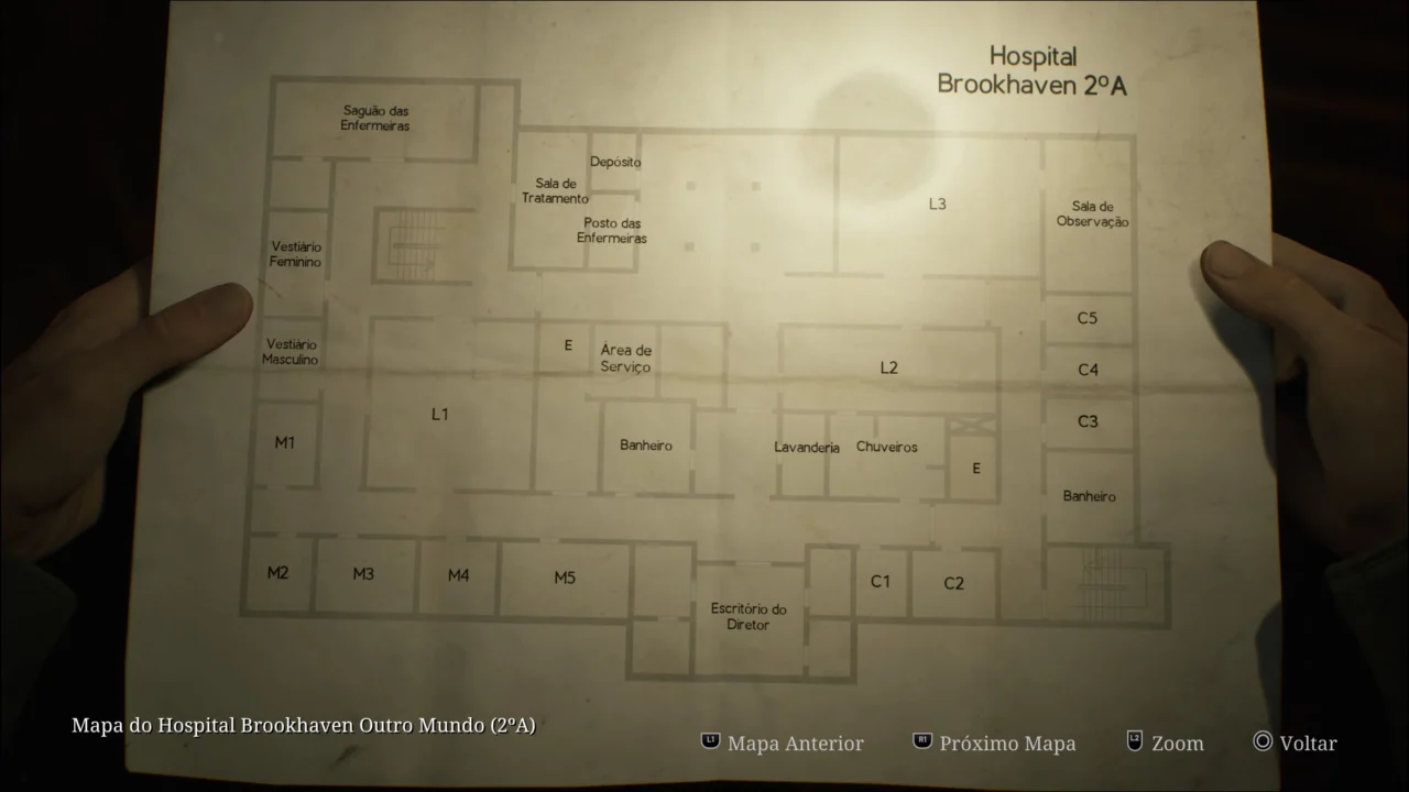 SILENT HILL 2 REMAKE - MAPA DO HOSPITAL BROOKHAVEN OUTRO MUNDO 2A