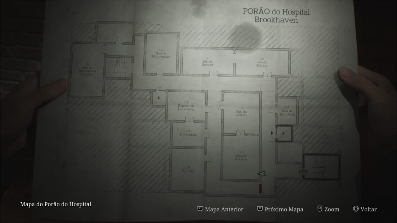 SILENT HILL 2 REMAKE - MAPA DO HOSPITAL BROOKHAVEN PORÃO
