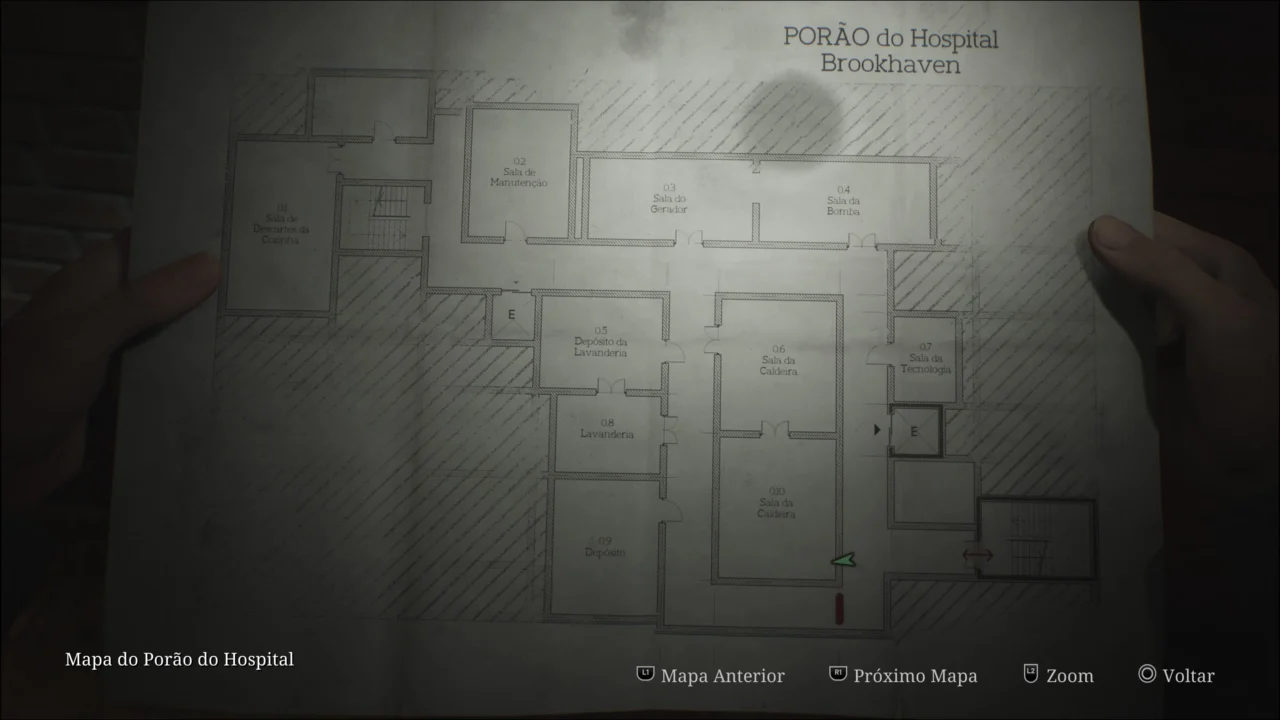 SILENT HILL 2 REMAKE - MAPA DO HOSPITAL BROOKHAVEN PORÃO