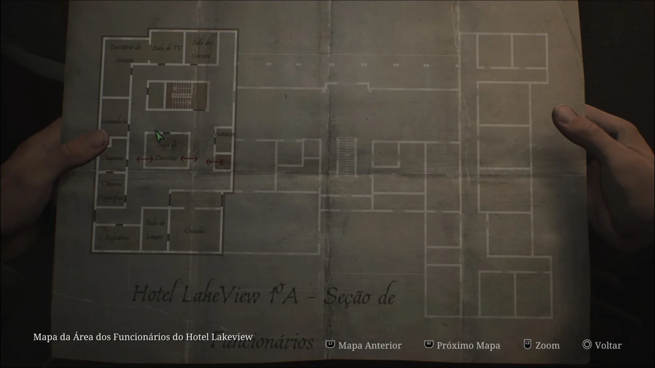 SILENT HILL 2 REMAKE - MAPA DO HOTEL LAKEVIEW 1A ÁREA DOS FUNCIONÁRIOS