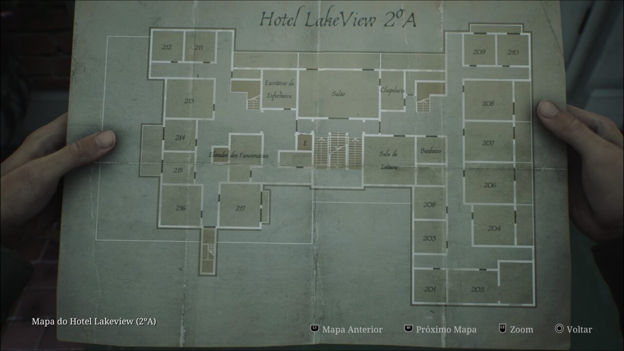 SILENT HILL 2 REMAKE - MAPA DO HOTEL LAKEVIEW 2A