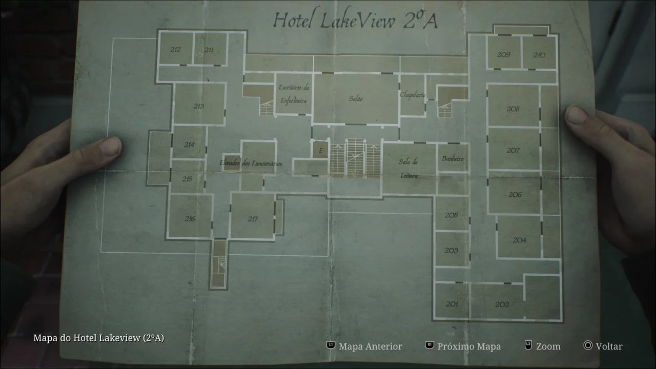 SILENT HILL 2 REMAKE - MAPA DO HOTEL LAKEVIEW 2A