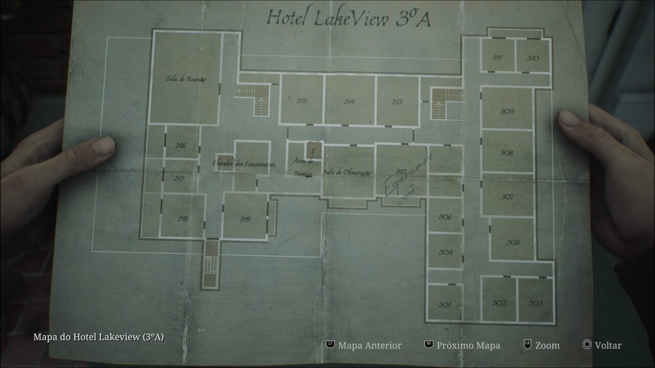 SILENT HILL 2 REMAKE - MAPA DO HOTEL LAKEVIEW 3A